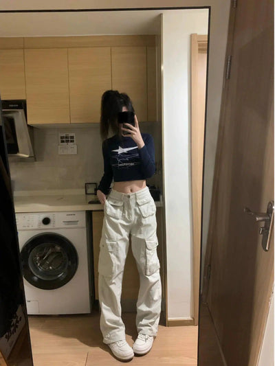 Mina Multi-Flap Pocket Bootcut Pants-korean-fashion-Pants-Mina's Closet-OH Garments