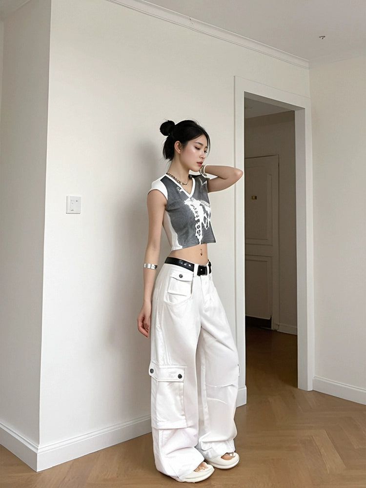 Mina Multi-Pocket Cargo Pants-korean-fashion-Pants-Mina's Closet-OH Garments