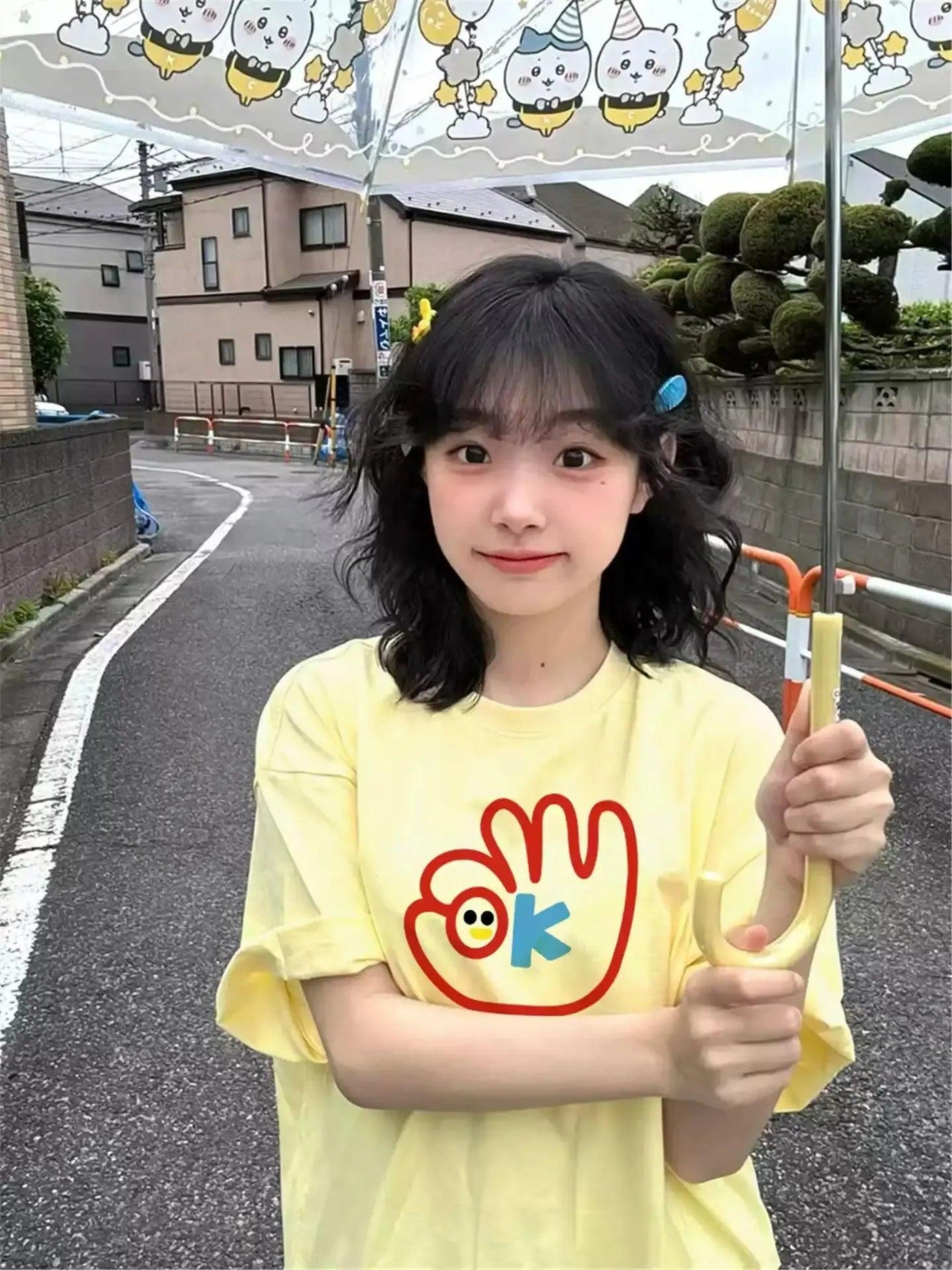 Mina OK Icon Print T-Shirt-korean-fashion-T-Shirt-Mina's Closet-OH Garments