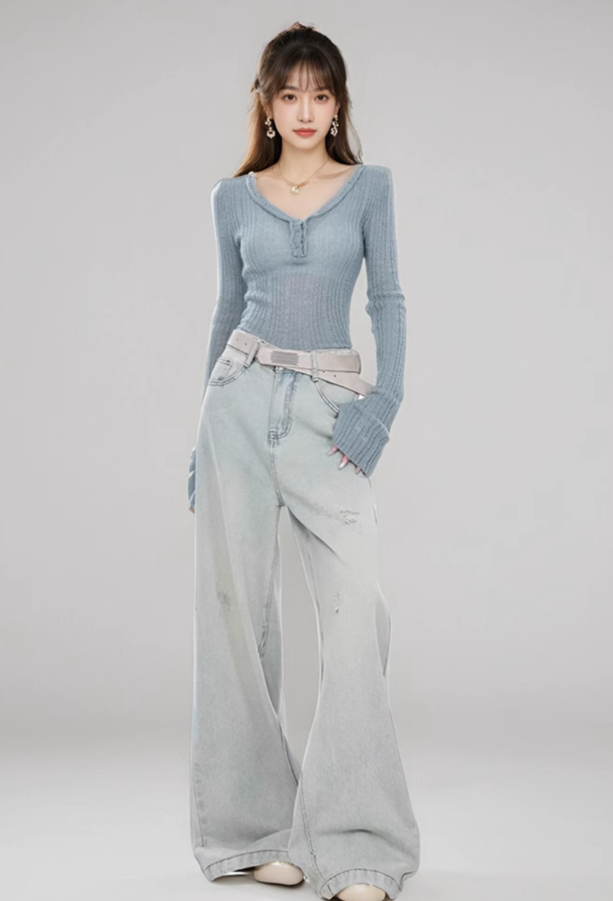 Mina Oversized Fit Basic Jeans-korean-fashion-Jeans-Mina's Closet-OH Garments