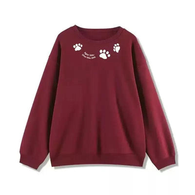 Mina Paw Prints Crewneck-korean-fashion-Crewneck-Mina's Closet-OH Garments