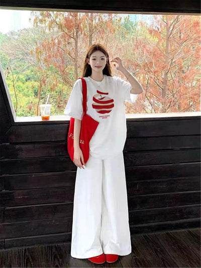 Mina Peeled Apple Graphic T-Shirt-korean-fashion-T-Shirt-Mina's Closet-OH Garments