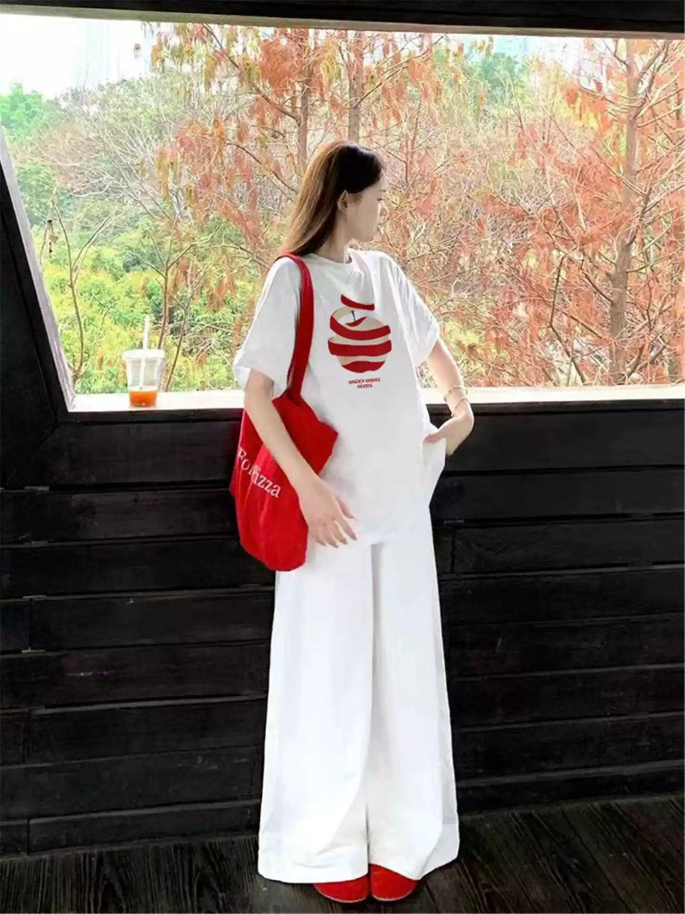 Mina Peeled Apple Graphic T-Shirt-korean-fashion-T-Shirt-Mina's Closet-OH Garments