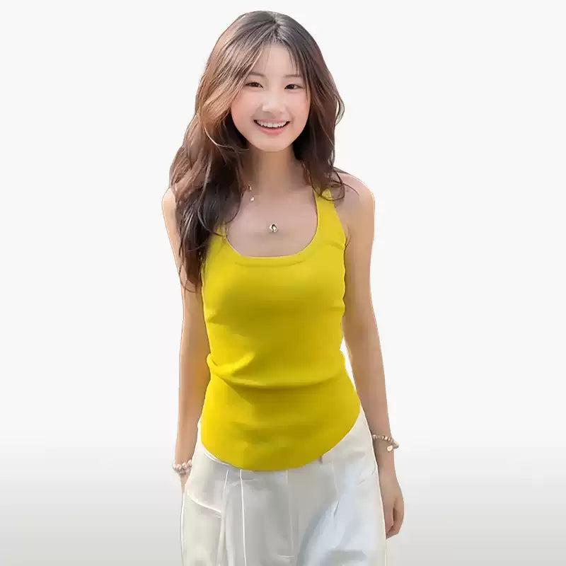 Mina Plain Color Slim Fit Camisole-korean-fashion-Camisole-Mina's Closet-OH Garments