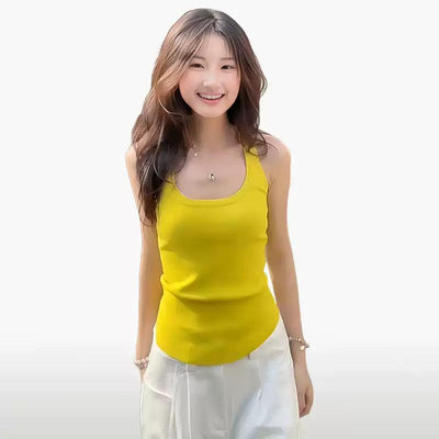 Mina Plain Color Slim Fit Camisole-korean-fashion-Camisole-Mina's Closet-OH Garments