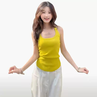 Mina Plain Color Slim Fit Camisole-korean-fashion-Camisole-Mina's Closet-OH Garments