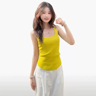 Mina Plain Color Slim Fit Camisole-korean-fashion-Camisole-Mina's Closet-OH Garments