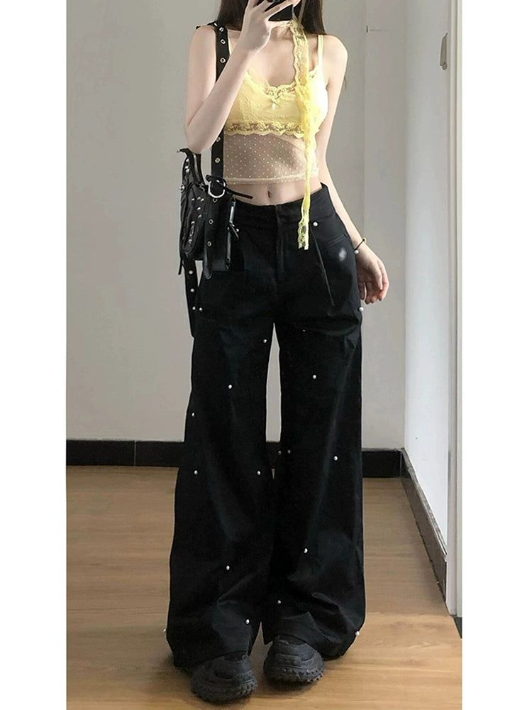 Mina Polka Dots Wide Pants-korean-fashion-Pants-Mina's Closet-OH Garments