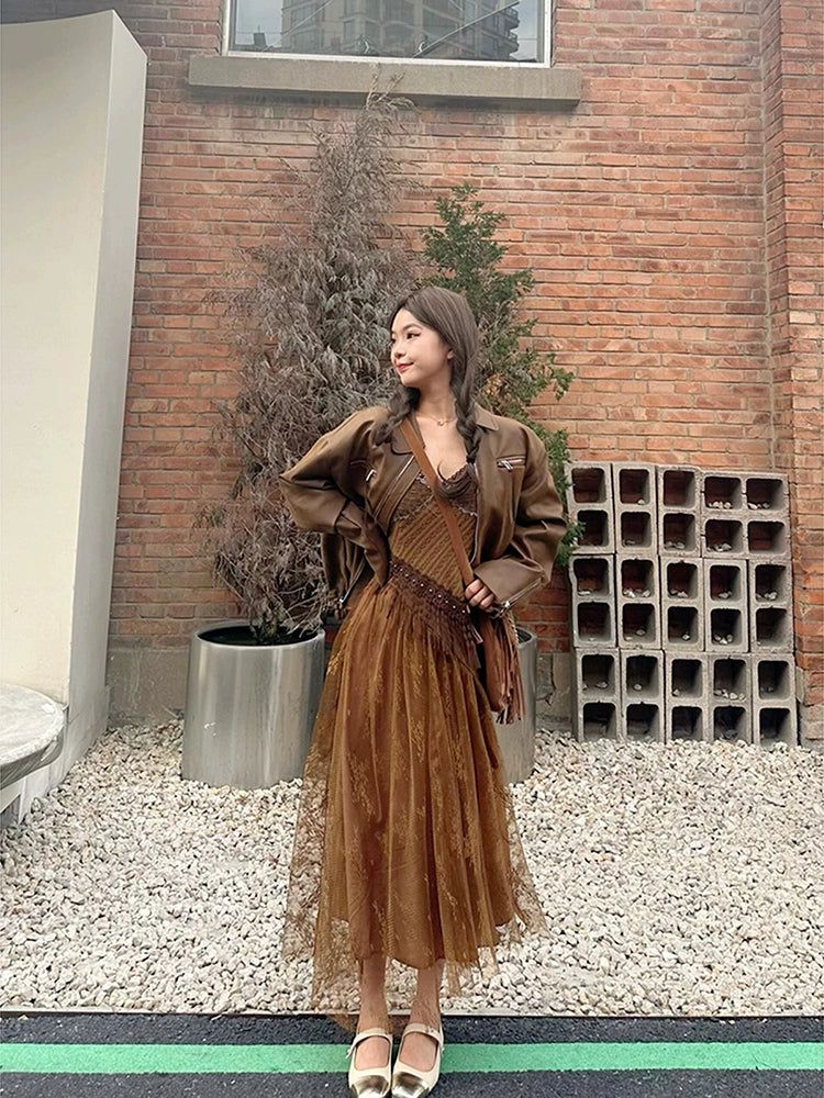 Mina Retro Tassel Mesh Dress-korean-fashion-Dress-Mina's Closet-OH Garments