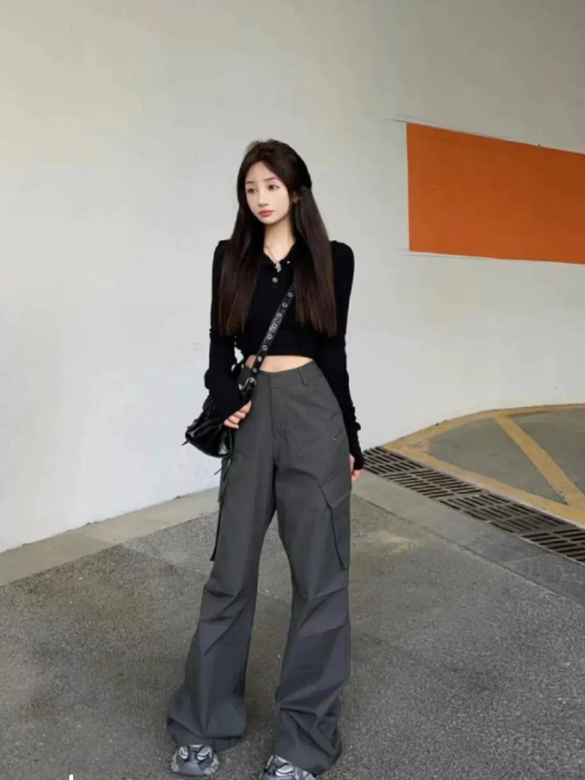 Mina Side Flap Pocket Pants-korean-fashion-Pants-Mina's Closet-OH Garments