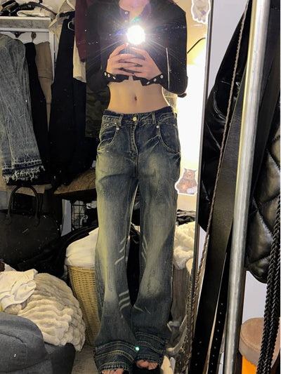 Mina Side Pockets Fade Highlight Jeans-korean-fashion-Jeans-Mina's Closet-OH Garments