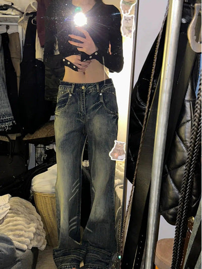 Mina Side Pockets Fade Highlight Jeans-korean-fashion-Jeans-Mina's Closet-OH Garments