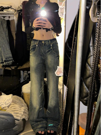 Mina Side Pockets Fade Highlight Jeans-korean-fashion-Jeans-Mina's Closet-OH Garments