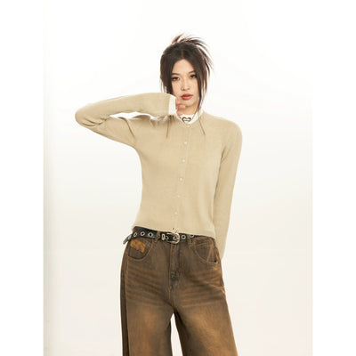 Mina Single-Breasted Slim Fit Knitted Cardigan-korean-fashion-Cardigan-Mina's Closet-OH Garments