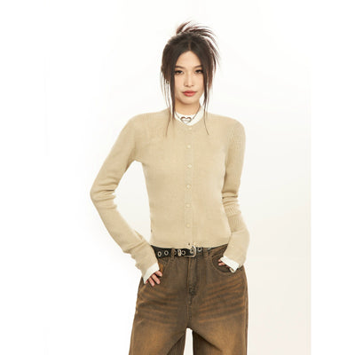 Mina Single-Breasted Slim Fit Knitted Cardigan-korean-fashion-Cardigan-Mina's Closet-OH Garments