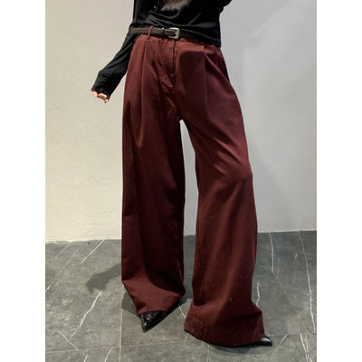 Mina Solid Color Versatile Wide Pants-korean-fashion-Pants-Mina's Closet-OH Garments