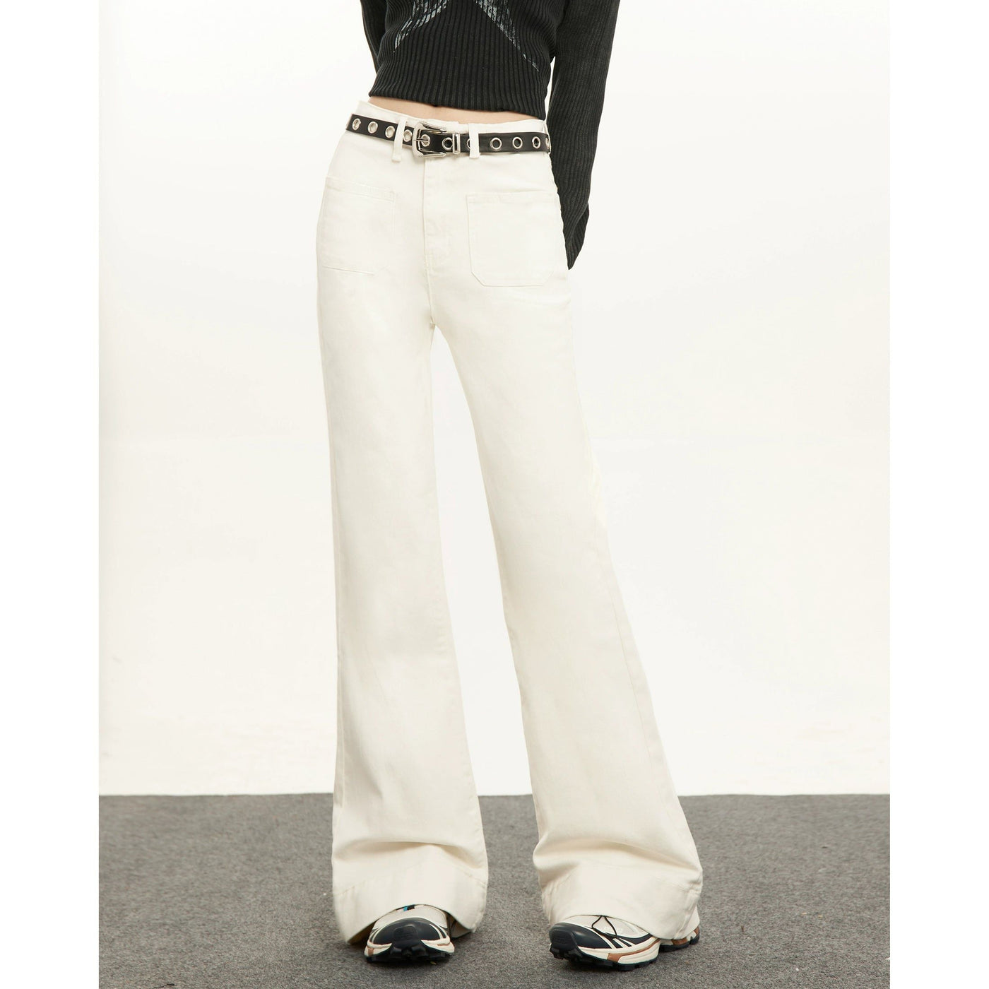 Mina Solid Front Pocket Bootcut Jeans-korean-fashion-Jeans-Mina's Closet-OH Garments