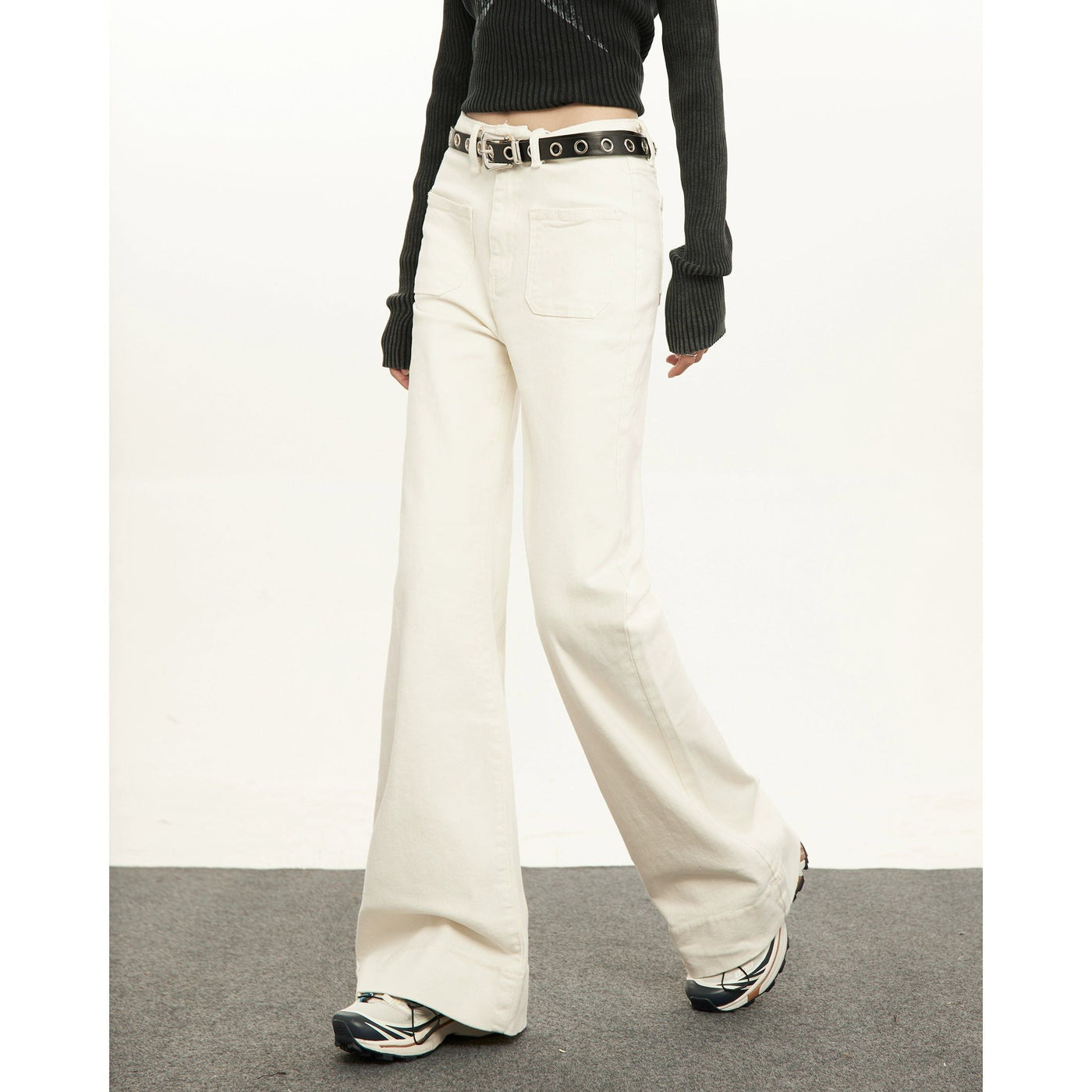 Mina Solid Front Pocket Bootcut Jeans-korean-fashion-Jeans-Mina's Closet-OH Garments