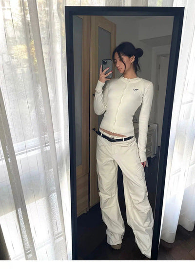 Mina Solid Oversized Pocket Cargo Pants-korean-fashion-Pants-Mina's Closet-OH Garments