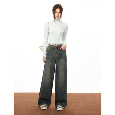 Mina Stone Wash Wide Jeans-korean-fashion-Jeans-Mina's Closet-OH Garments