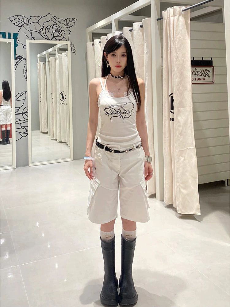 Mina Straight Clean Fit Cargo Shorts-korean-fashion-Shorts-Mina's Closet-OH Garments