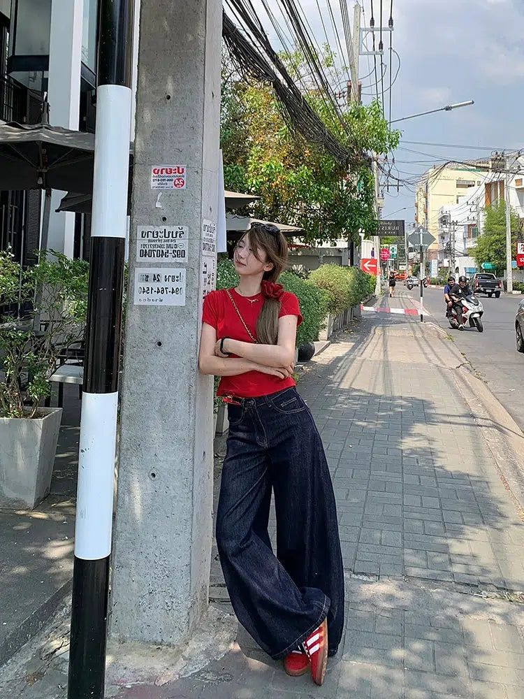 Mina Straight Wide Leg Jeans-korean-fashion-Jeans-Mina's Closet-OH Garments