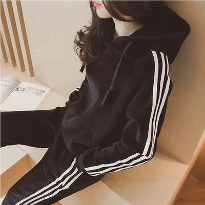 Mina Striped Sides Hoodie-korean-fashion-Hoodie-Mina's Closet-OH Garments