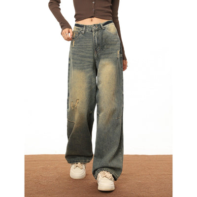 Mina Sun Bleached Distressed Jeans-korean-fashion-Jeans-Mina's Closet-OH Garments