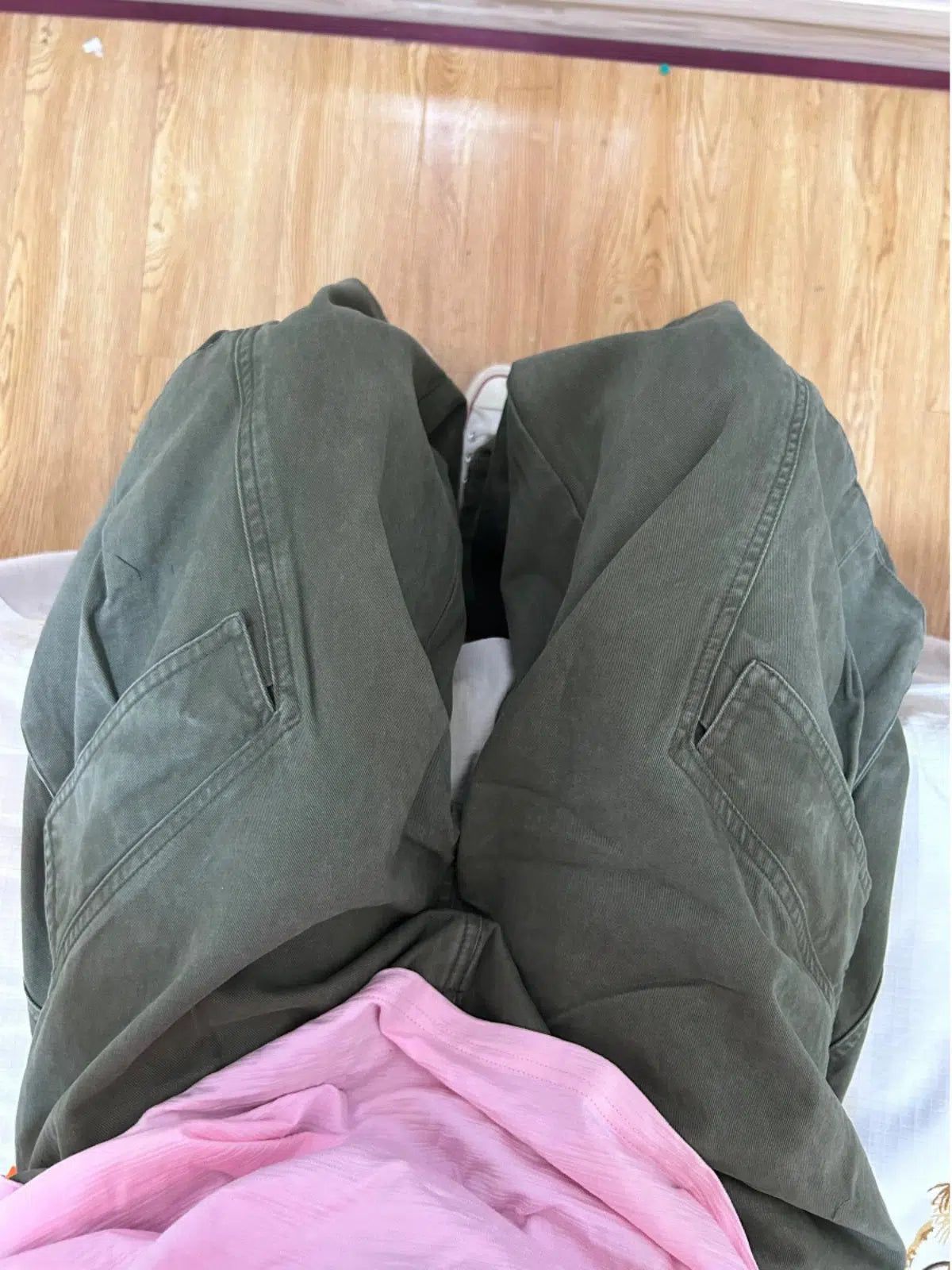 Mina Tilt Pockets Bootcut Cargo Pants-korean-fashion-Pants-Mina's Closet-OH Garments