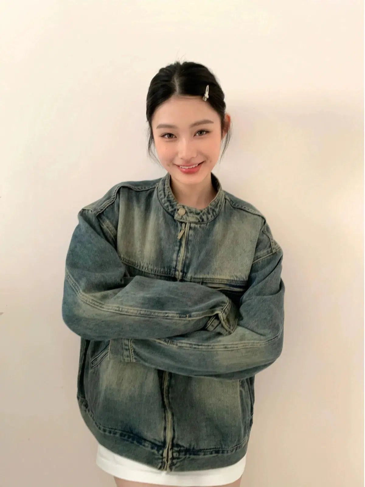 Mina Vintage Faded Denim Jacket-korean-fashion-Jacket-Mina's Closet-OH Garments