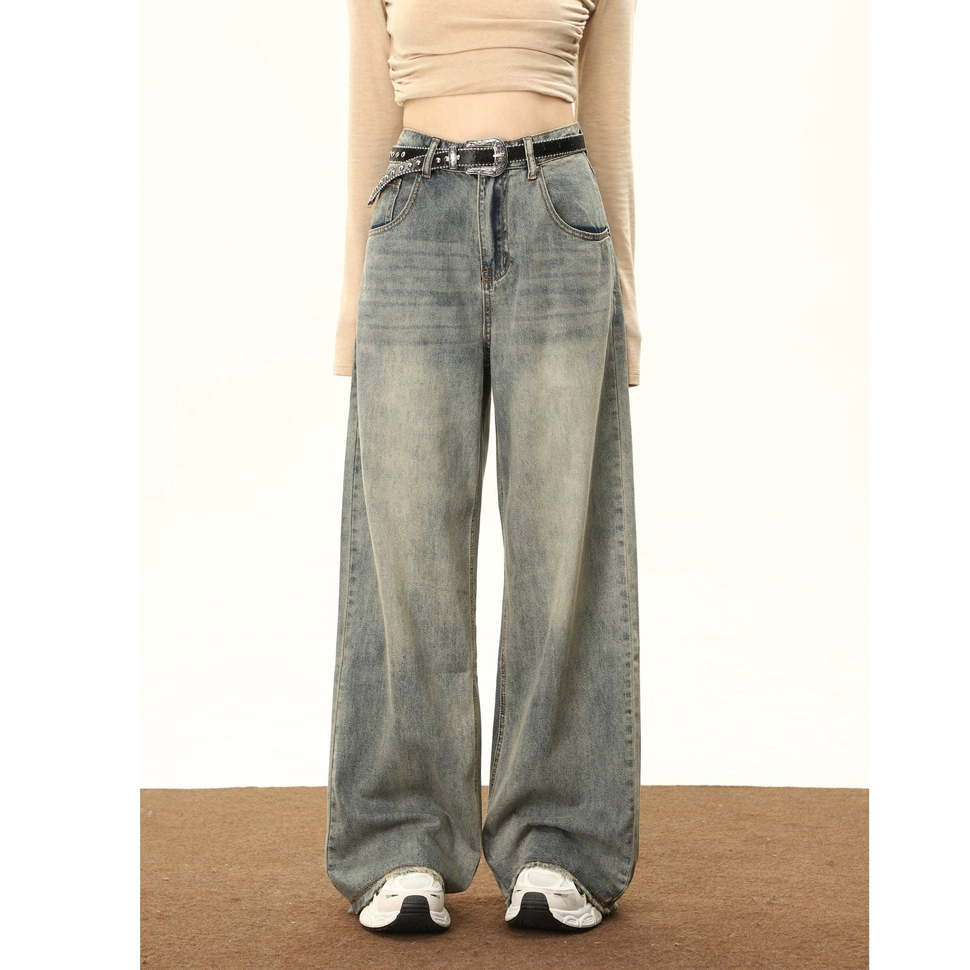 Mina Vintage Washed High Waist Wide Leg Jeans-korean-fashion-Jeans-Mina's Closet-OH Garments