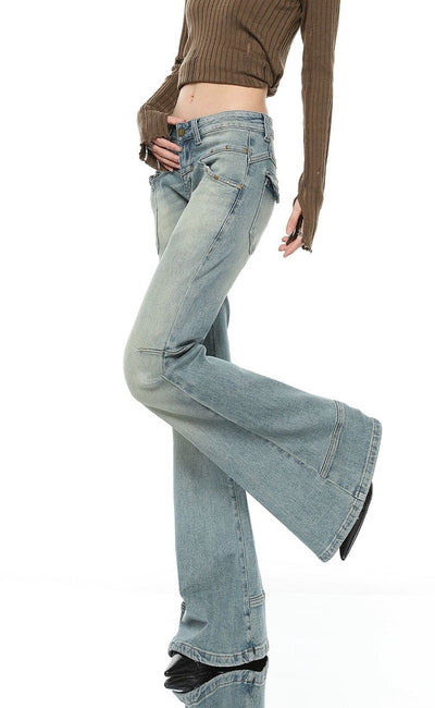 Mina Washed and Faded Flared Jeans-korean-fashion-Jeans-Mina's Closet-OH Garments