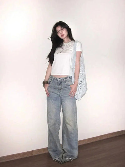 Mina Washed and Whiskers Faded Jeans-korean-fashion-Jeans-Mina's Closet-OH Garments