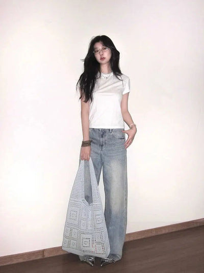 Mina Washed and Whiskers Faded Jeans-korean-fashion-Jeans-Mina's Closet-OH Garments