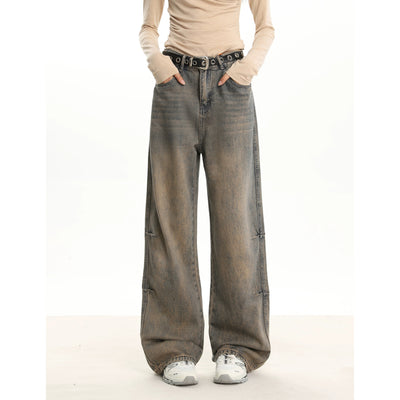 Mina Washed Side Pleats High Waisted Jeans-korean-fashion-Jeans-Mina's Closet-OH Garments