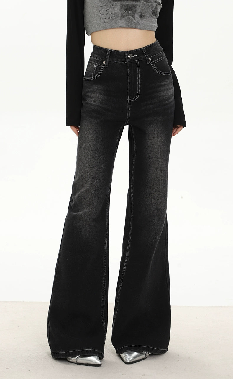 Mina Washed Slim Fit Flare Leg Jeans-korean-fashion-Jeans-Mina's Closet-OH Garments