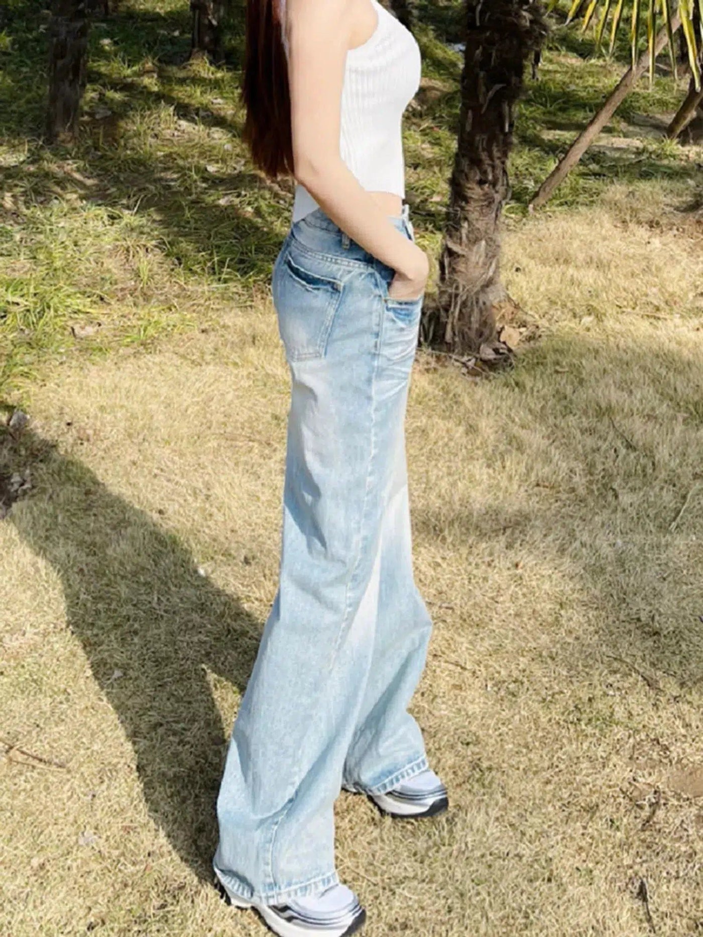 Mina Washed Wide Bootcut Jeans-korean-fashion-Jeans-Mina's Closet-OH Garments