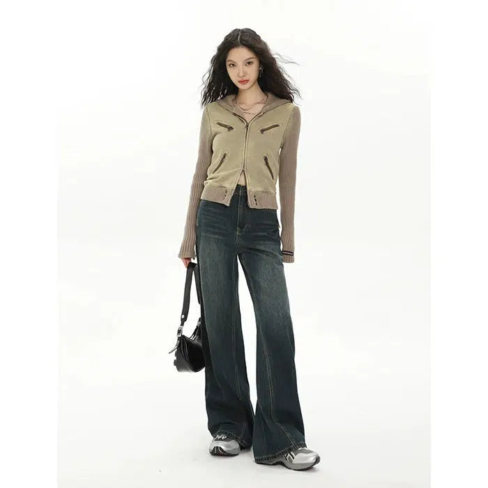 Mina Washed Wide Leg High Waisted Jeans-korean-fashion-Jeans-Mina's Closet-OH Garments