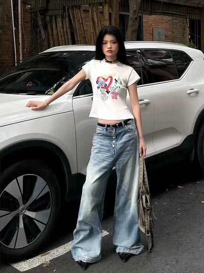 Mina Whiskered Pattern Wide Leg Jeans-korean-fashion-Jeans-Mina's Closet-OH Garments