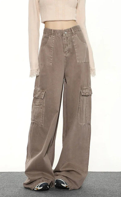 Mina Workwear Cargo Style Jeans-korean-fashion-Jeans-Mina's Closet-OH Garments