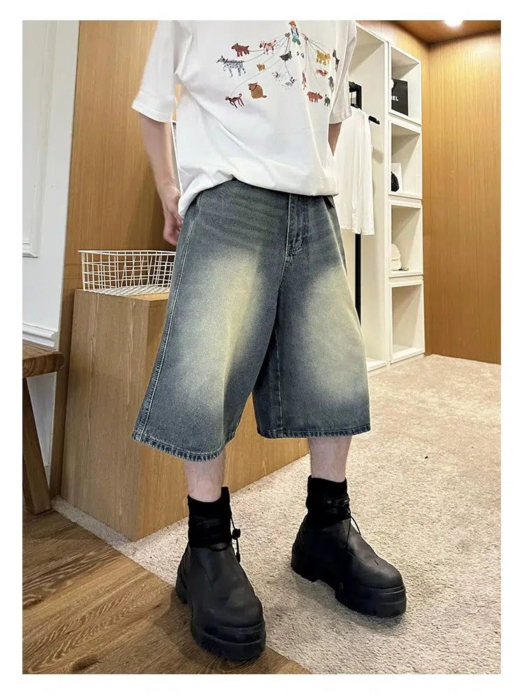 Neco Casual Bleach Wash Denim Shorts-korean-fashion-Shorts-Neco's Closet-OH Garments