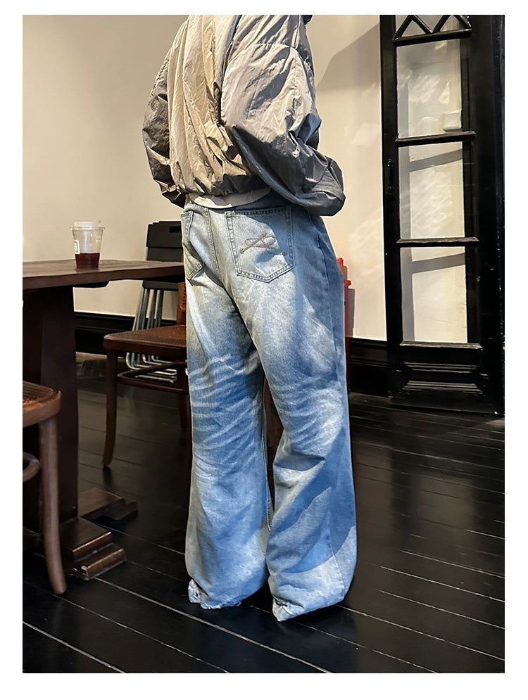 Neco Loose Leg Faded Jeans-korean-fashion-Jeans-Neco's Closet-OH Garments