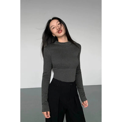 Neva Casual Line Knit Slim Fit Mockneck-korean-fashion-Turtleneck-Neva's Closet-OH Garments