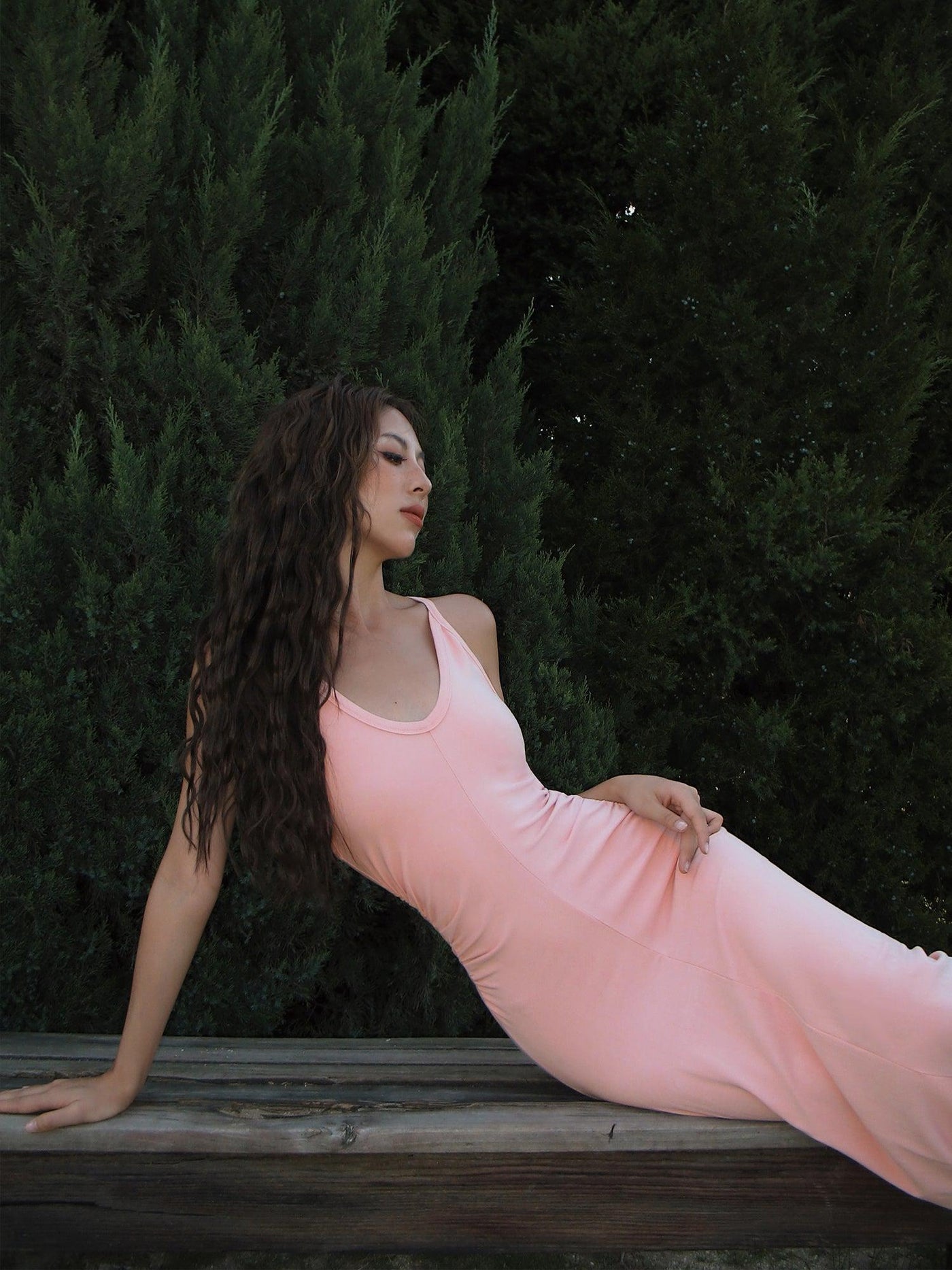 Neva Plain Color Slim Fit Long Dress-korean-fashion-Dress-Neva's Closet-OH Garments
