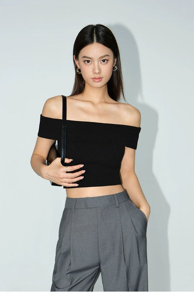 Neva Plain Off-Shoulder Blouse-korean-fashion-Blouse-Neva's Closet-OH Garments