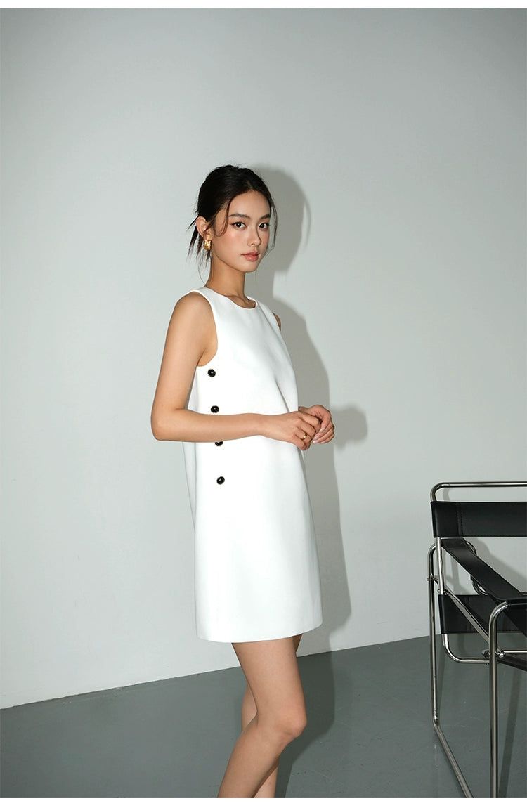 Neva Side Buttons Boxy Dress-korean-fashion-Dress-Neva's Closet-OH Garments