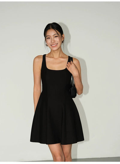 Neva Square Neck Basic Short Dress-korean-fashion-Dress-Neva's Closet-OH Garments