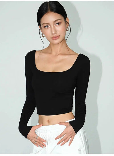 Neva Square Neck Slim Blouse-korean-fashion-Blouse-Neva's Closet-OH Garments