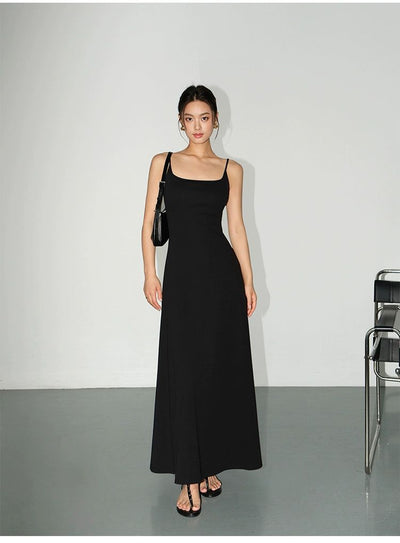 Neva Thin Strap Basic Long Dress-korean-fashion-Dress-Neva's Closet-OH Garments