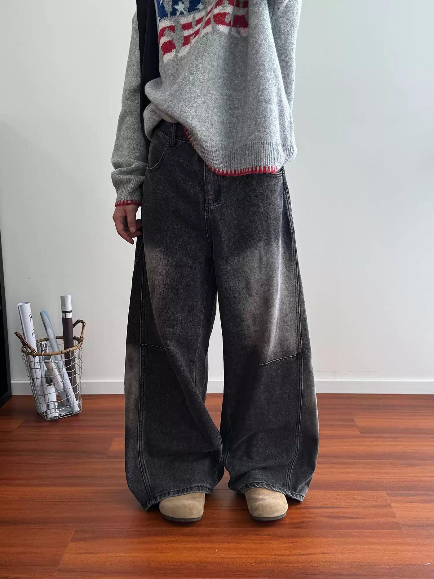 Nine Acid Washed Wide Leg Jeans-korean-fashion-Jeans-Nine's Closet-OH Garments